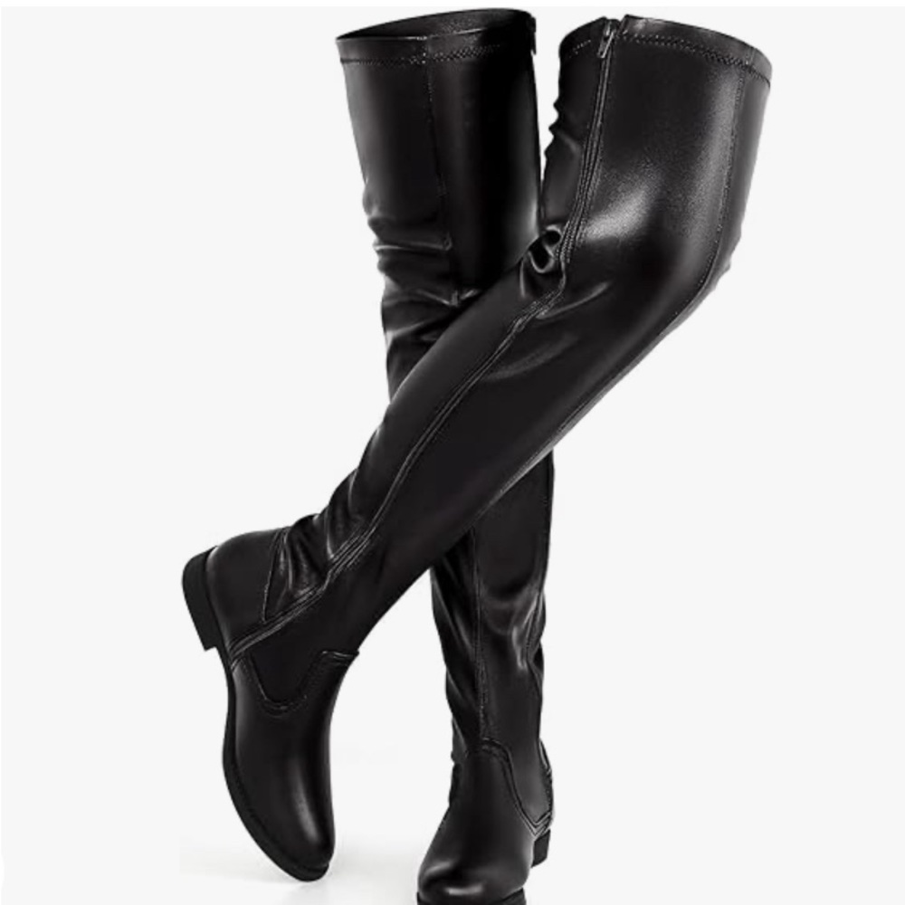 Womens over the knee black boots
